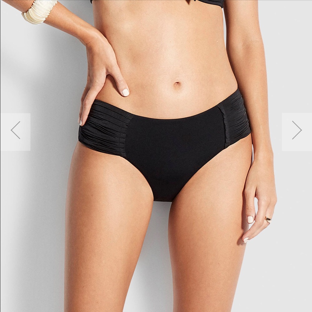 Seafolly pleated retro bikini bottoms